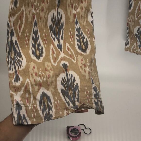 Carole Little pants bohemian linen blend summer vacation low rise wide leg sz 2 - Picture 7 of 7